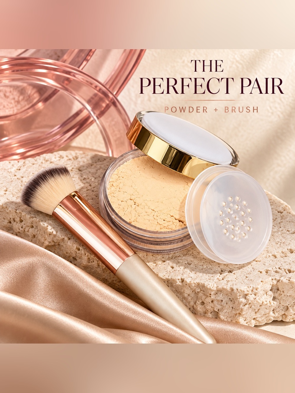 Mineral Loose Face Powder & Angled Brush 2-Piece Makeup Set